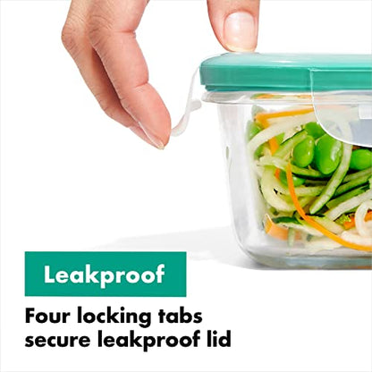OXO Good Grips 4 Cup Smart Seal Leakproof Glass Round Airtight Food Storage Container - size: 4 Cup
