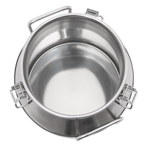 LOYALHEARTDY 10L/2.64Gal Milk Can, Stainless Steel Milk Transport Cans Wine Pail Bucket Tote Jug Pot Oil Liquid Storage Barrel with 2 Handles Milk Container with Lid for Grain Wine Liquid - color: 10l-2.64gal