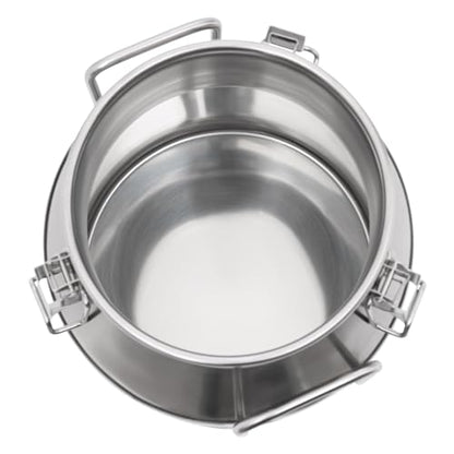 LOYALHEARTDY 10L/2.64Gal Milk Can, Stainless Steel Milk Transport Cans Wine Pail Bucket Tote Jug Pot Oil Liquid Storage Barrel with 2 Handles Milk Container with Lid for Grain Wine Liquid - color: 10l-2.64gal