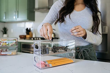 CLEARSPACE Plastic Pantry Organization and Food Storage Bin – Great Kitchen Fridge Organizer Bins, 2 Pack - size: 2 Pack