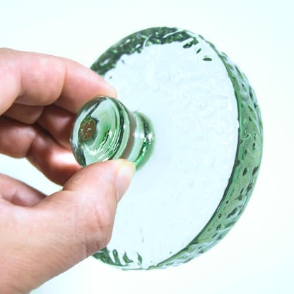 Fermentation Weights for Large Wide Mouth Gallon Mason Pickling Canning Jars (Over 3.5 Inches), Fermenting Weigh Easy Grip With Grooved Handles Wavy Grain Dot for Brewing Fermented Foods, Pack of 2 - color: Clear