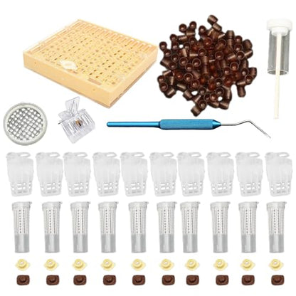 Queen Rearing Kit Complete Beekeeping Starter Kit Including Queen Rearing Box, Cell Cups, Beekeeping Moving Grafting Tools Queen Excluder, Perfect Beekeeping Kit for Beekeeper Gift Queen Rearing Kit