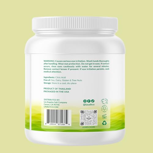 LA SALT CO Citric Acid 5 Pound Jar, 100% Pure Food Grade, USP, Kosher, Non-GMO, Fragrance Free Fragrance Free - size: 80 Ounce (Pack of 1)