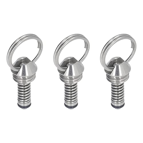 Beer Keg Relief Valve, 304 Stainless Steel Pressure Release Valve Replacement for Lock Keg Lid, 3PCS Set with Pull, Rustproof & for Home