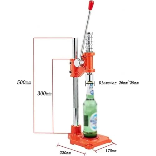 Manual Beer Capping Machine, Beer Bottle Capper with Non-Slip Base, 30MM Bottle Cap Diameter and Adjustable Capping Height, No Need Electricity and Easy to Use for Home Brewing
