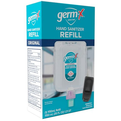 Germ-X Hand Sanitizer Refill Pod, 1150mL, Compatible with OmniPod Dispenser, No Rinse Moisturizing Formula with Vitamin E, Less Drying and Non-Sticky - style: Refill