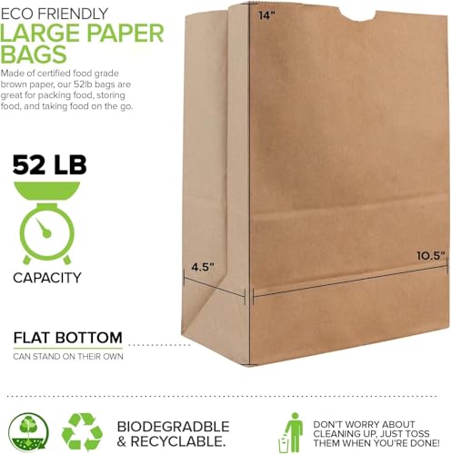 Stock Your Home 52 lb Brown Grocery Bags (400 Count) Bulk Large Size for Grocery Shopping - size: 400 Count