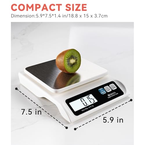 BOMATA 0.1g High Precision Food Scale, USB Rechargeable, 13lb Digital Kitchen Scale with Removable Stainless Steel Pan, Backlit LCD Display, for Cooking, Baking B621 White - color: White Rechargeable