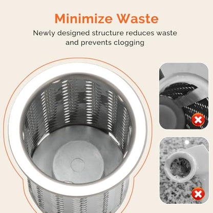 UHIYEE Patented Rotary Parmesan Cheese Grater, Hand Crank Cheese Shredder with Fine & Coarse Drums, Restaurant Quality, White, Stainless Steel & ABS, Dishwasher Safe - color: White