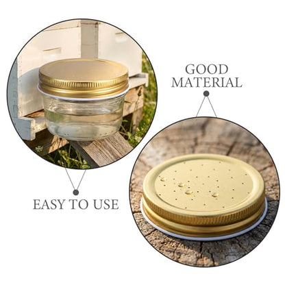 Yardwe 3pcs Metal Bee Hive Feeding Covers for Beekeeping, Effortless Setup and Steady Water Supply, Yellow Bee Watering Station Replacement Lids for Beehive Entrance