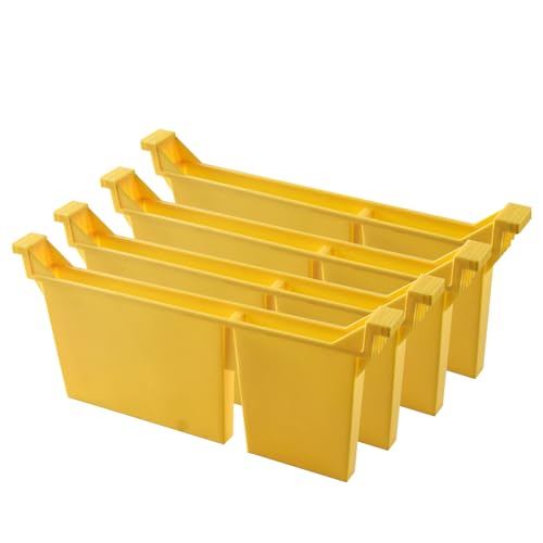 4pcs Langstroth Hive Bee Feeder - Dual Compartment 1.5L Bee Feeder & Water, Anti-Drowning Design for Beekeeping Supplies (Yellow) - color: Yellow