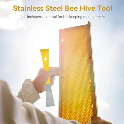 Cyrank Stainless Steel Hives Scraper Tools, 2pcs Pry Bar for Bee Farm Ranch, Beekeeping Equipment Bee Hives Hand Tool Honey Cutting Knife Beekeeper Tool
