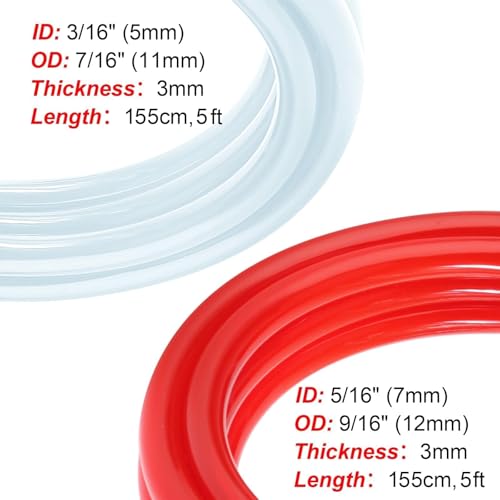5FT CO2 Hose Beer Line Dual Lines Kit，3/16" Beer Line Tubing & ID 5/16" CO2 Gas Line Kegerator Replacement Line Food-Grade PVC Tubing Draft Beer Keg Faucet Tubing with 4 PCS Hose Clamps - size: 5Ft Beer Line +5Ft Gas Line