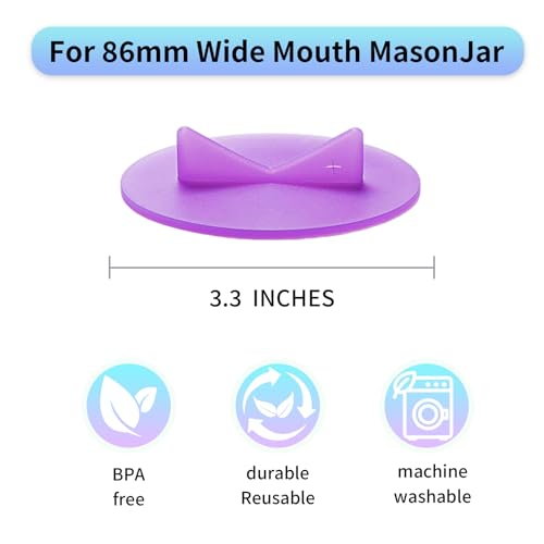 Fermentation Lids silicone waterless airlock fermenting Caps for Wide Mouth Mason Jar(Excluding rings) (4 Lids with Airlock) - style: 4 Lids with Airlock