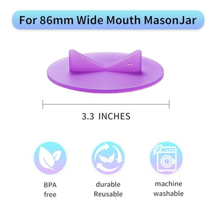 8 Pcs Mason Jar Fermentation Lids, silicone Fermenter waterless AirLock lids for 86mm Wide Mouth Mason Jar