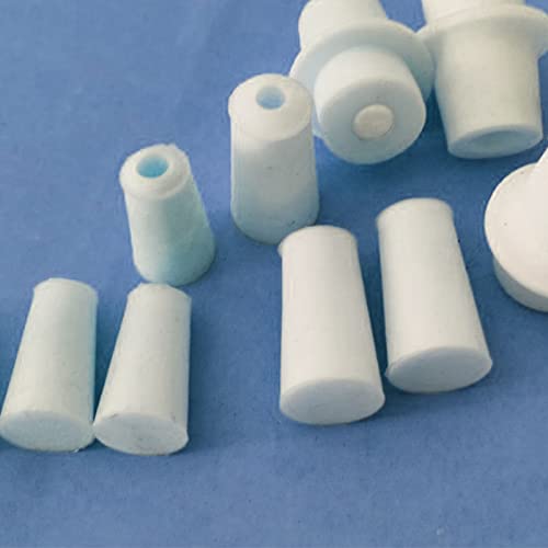 Othmro 2Pcs Drilled Rubber Stopper with Airlock, White Drilled Bungs Stopper with 1.3"-1.42" Hole for Fermentation Use, Homebrewing Beer Kombucha Airlock Stopper