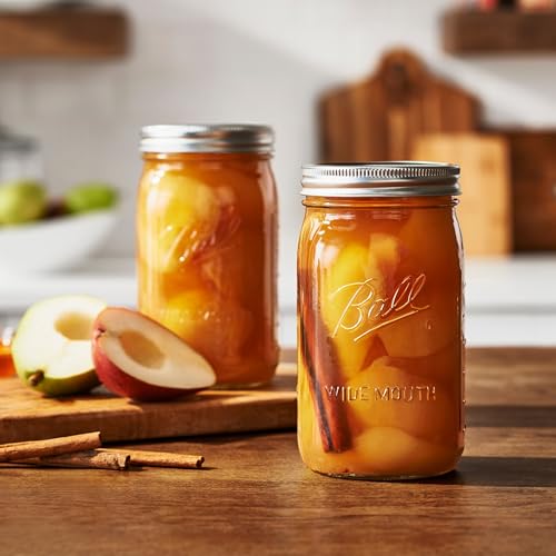 Ball Wide Mouth Clear Glass Canning Quart 32 Oz Mason Jars with Lids, 12 Pack - color: Quart, size: 32 Ounce (Pack of 12)
