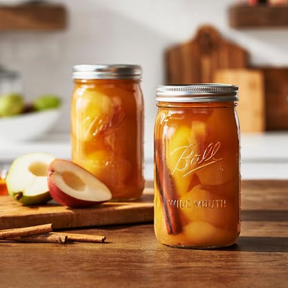 Ball Wide Mouth Clear Glass Canning Quart 32 Oz Mason Jars with Lids, 12 Pack - color: Quart, size: 32 Ounce (Pack of 12)