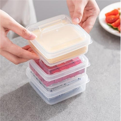 Food Storage Container Flip Cheese Storage Box Refrigerator Fruit Fresh-Keeping Box Butter Packing Box Food Storage Fresh-Keeping Box Kitchen Refrigerator Food Organizer - size: 10*10*4.5cm