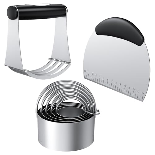 Biscuit Cutter Set, Dough Blender, Pastry Cutter, Biscuit Cutter, Dough Cutter,Pastry Cutter Set, Round Sifter,Baking Dough Tools for Cooking Cookies (3 Pcs/Set) - size: 3 set