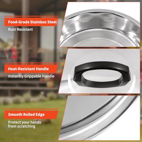 12 Inch Stainless Steel Cheese Melting Dome - 2 Pack BBQ Griddle Accessories, Basting Cover & Steaming Cover Wok Lids, Fits Blackstone Camp Chef Flat Top Griddle, Indoor Outdoor Use