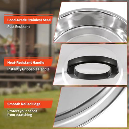 12 Inch Stainless Steel Cheese Melting Dome - 2 Pack BBQ Griddle Accessories, Basting Cover & Steaming Cover Wok Lids, Fits Blackstone Camp Chef Flat Top Griddle, Indoor Outdoor Use