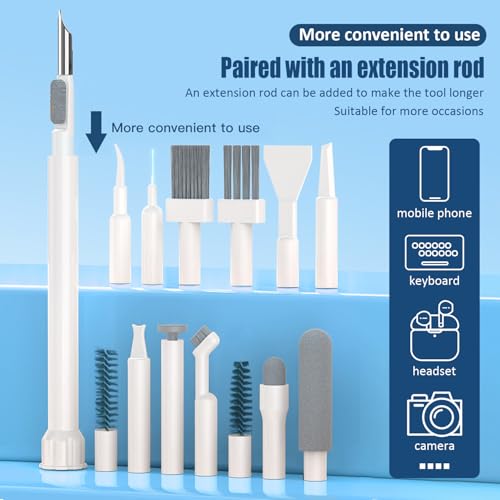 Keyboard Cleaning Kit Laptop Cleaner, 32-in-1 Computer Screen Cleaning Brush Tool, Multi-Function PC Electronic Cleaner Kit for iPad iPhone Pro, Earbuds, Camera Monitor(White) - color: White1