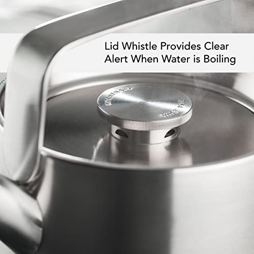 KitchenAid Teakettles Stainless Steel Whistling Teakettle, 1.9 Quart - Brushed Stainless Steel