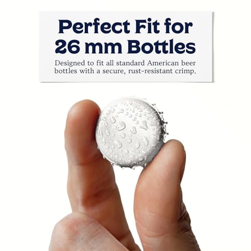 Fermentaholics Beer Bottle Capper & Lid Set – Double Wing Manual Capping Tool with 144 Crown Caps – Fits Standard 12 oz & Homebrew Beer Bottles (Capper & Lid Set -144 White Crown Caps) - size: Capper & Lid Set -144 White Crown Caps