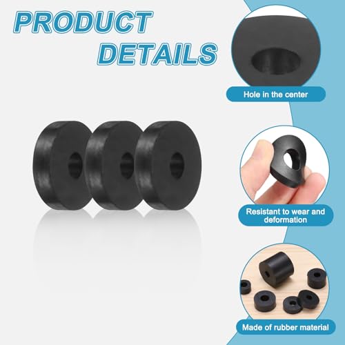 uxcell 16 Pcs Rubber Spacers 35mm OD x 10mm ID x 8mm Height Round Anti Vibration Spacer Rubber Bushing Grommets - size: 35mm OD x 10mm ID x 8mm Height