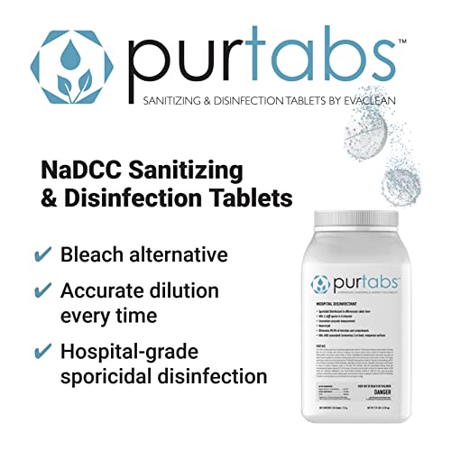 Sporicidal Disinfectant Tablets, EPA Registered, Hospital-Grade, NaDCC | One Tablet, Two Strengths, 1076 PPM Daily Disinfection Or 4306 PPM Sporicidal, Kills C. Diff And Candida Auris - size: 1 Count (Pack of 256)