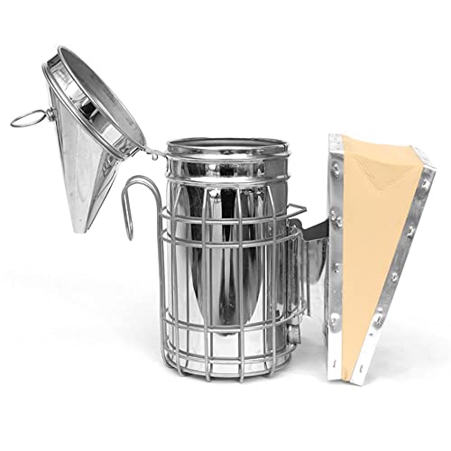 Stainless Steel Bee Hive Smoker with Heat Shield, Beekeeper Dedicated Smoked Bee Beekeeping Equipment (B) - color: B