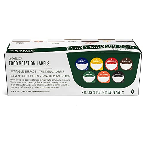 2pk Day Dots Food Labels | 1" Date Dot Stickers for Food Containers, 7000 Labels with Dispenser Box (Pack of 2) - color: Dispenser Set (Pack of 2)