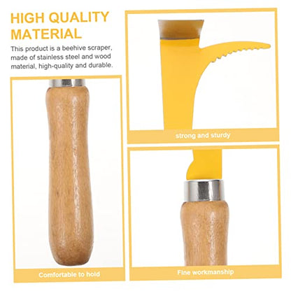 2pcs Bee Hive Scraping Tools Wooden Handle Bee Honey Cutters Beekeeping Tool