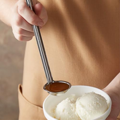 Soro Essentials- 1/2 oz Stainless Steel One-Piece Ladle with 6" Short Curved Tip Handle - Heavy-Duty Serving Ladle Spoon Serving Scoops Ladles Portioning for Restaurant Kitchen Cooking Soup