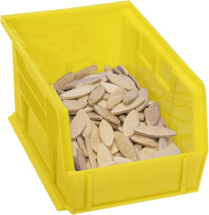 Akro-Mils 30237 AkroBins Plastic Storage Bins, Space-Saving Stackable Bins for Garage, Pantry, Craft Organization, 9" x 6" x 5", Clear, 12-Pack - color: Clear