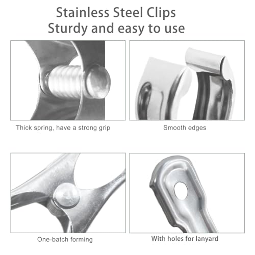 20 Pcs 2inches Gardening Clips for Netting, Greenhouse Clamps Made of Stainless Steel, Have a Strong Grip of Metal Clips, For 3/8'', 1/2'', 3/4'' Garden Hoops or Greenhouse Frame - style: 20Pcs