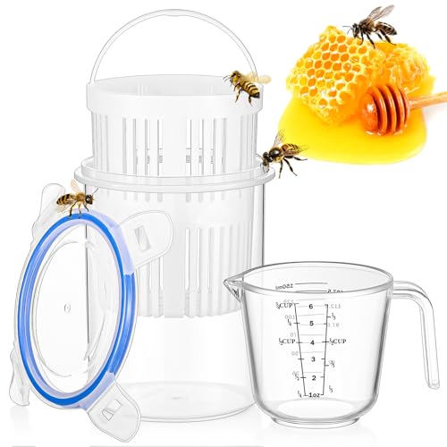 Qualirey Varroa Mite Detection Jar and Measuring Cup Leak Proof Varroa Easy Check for Helping Beekeepers Easily Count and Monitor - size: Small