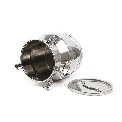 Milk Can with Sealed Lid, Stainless Steel Milk Transport Cans Wine Pail Bucket Tote Jug Pot Oil Liquid Storage Barrel with 2 Handles Sealed Silicone Anti-Leak Ring Lock Belt 20L 5.28 Gallon - color: 20l
