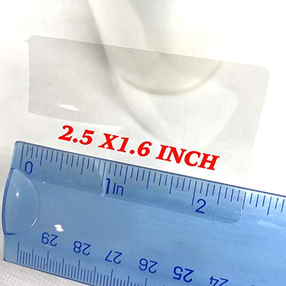 2.5x1.6 Inch Clear Waterproof Label Protectors for Essential Oil Bottle Labels and Food Jars Labels - 300 Barcode Label Protectors/Roll