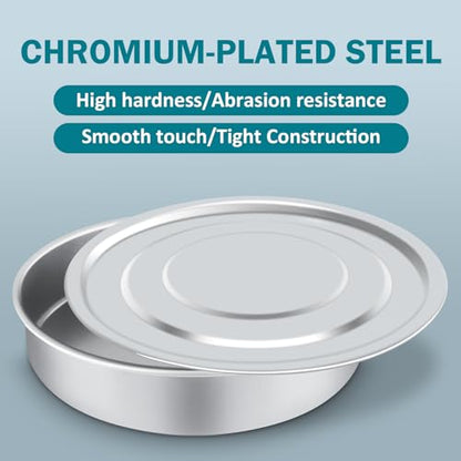 Lab Sieve Pan with Lid, Chromium-Plated Steel Test Sieves Pan, Analysis Sample Test Sieves for Industrial Laboratory, 7.9Inch/20cm Diameter 1.97in/5cm Height - size: 7.9in/20cm-Diameter