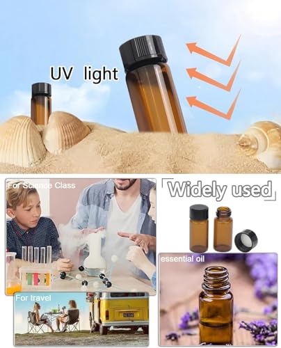 30 ml (1 Oz) Brown Glass Vials Liquid Bottles Lab Screwcap Capacity Sample Travel Container Pack of 24 - style: 30ML 24- Pack