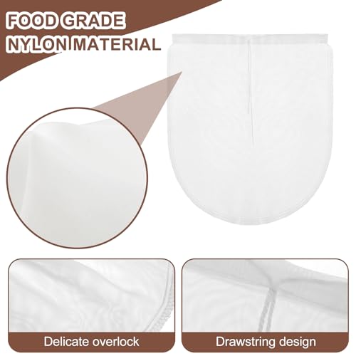 COMNICO Cheese Bags, 3 Pack 12" x 10" Nylon Reusable Fine Mesh Cheesecloth Strainer Nut Tea Beer Juice Filter Cloth for Cold Brew Coffee Yogurt Almond Soy Oat Milk