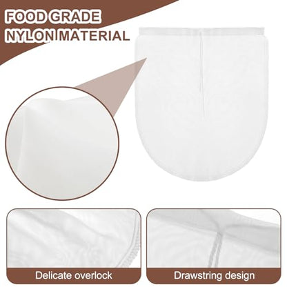 COMNICO Cheese Bags, 3 Pack 12" x 10" Nylon Reusable Fine Mesh Cheesecloth Strainer Nut Tea Beer Juice Filter Cloth for Cold Brew Coffee Yogurt Almond Soy Oat Milk
