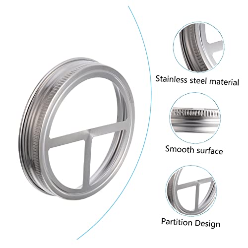 4pcs Jar Lid Replacement Bands Wide Mouth Stainless Steel Toothbrush Cup Lids