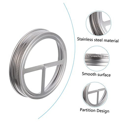 4pcs Jar Lid Replacement Bands Wide Mouth Stainless Steel Toothbrush Cup Lids