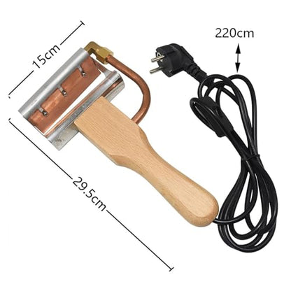Electric Hot Uncapping Knife, Honey Uncapping Cutter Tool with Wooden Insulated Handle, Stainless Steel Body Material, Easy to Conduct Heat and Clean, Keep Higher Honey Yield, for Beekeeping
