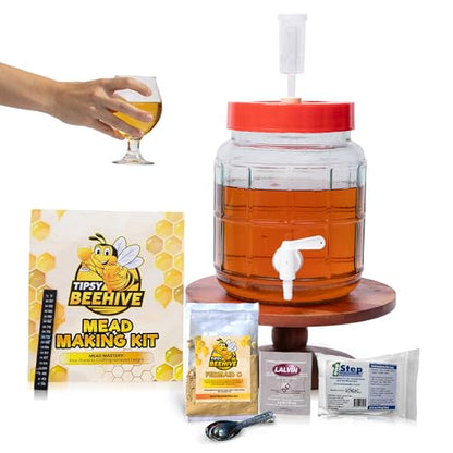 Mead Making Kit - 1.3 Gallon Complete Mead Kit with Wide Mouth Carboy & Spigot for Easy Bottling, Perfect for Beginners - Just Add Local Honey for Mead Making & Flavor Experiments