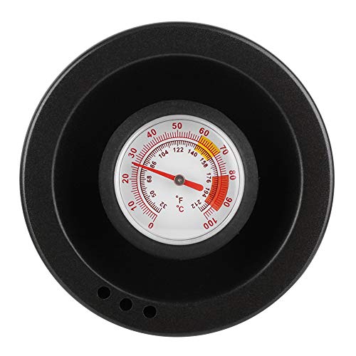 Fdit Coffee Kettle with Thermometer, 850ml Stainless Steel Drip Kettle, Wooden Handle, PTFE Coating, Black