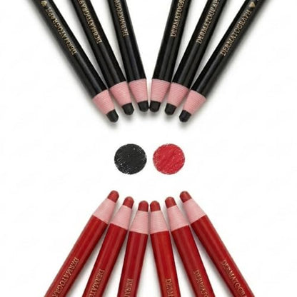 12-Pack China Markers Grease Pencils - Professional Peel-Off Wax Pencils for Marking on Glass, Metal, Wood, and Plastic (Black 6p + Red 6p) - color: Black 6p + Red 6p